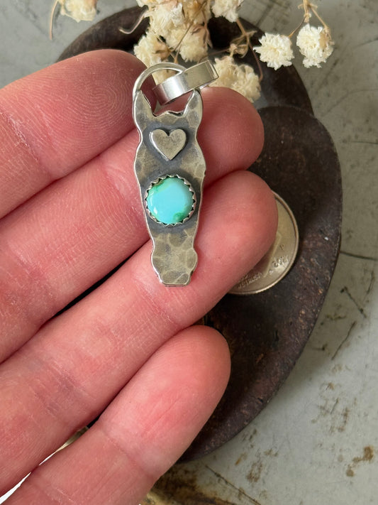 Sonoran Gold Turquoise sterling horse pendant