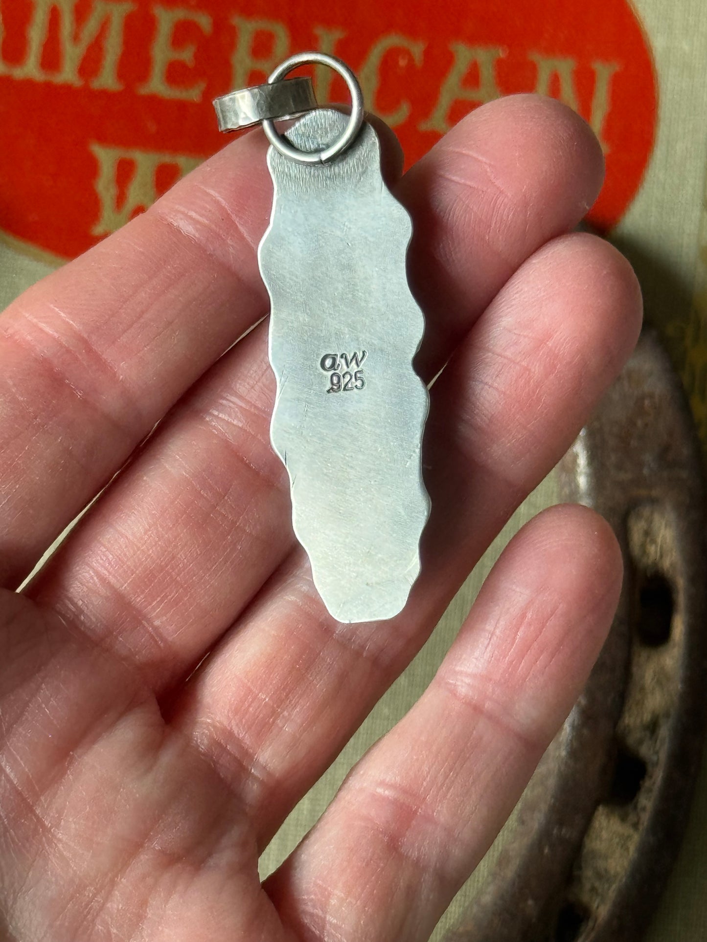 Lone Mountain Turquoise sterling pendant only (necklace sold separately)