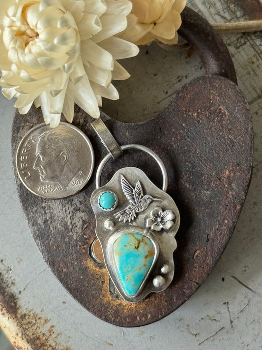 Lone Mountain Hummingbird sterling pendant