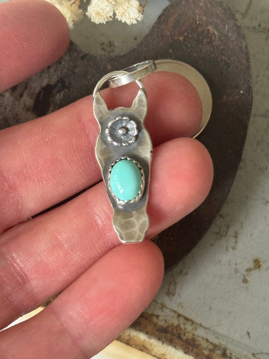 Aztec Turquoise sterling horse pendant