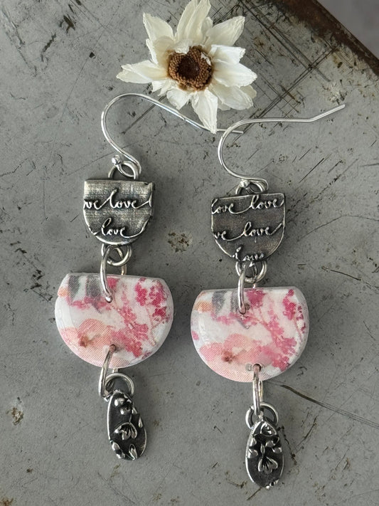 Love spring flower earrings