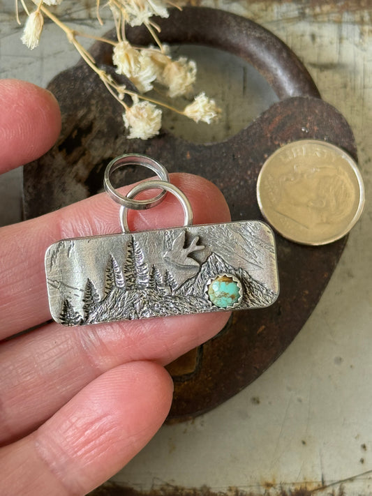 Mountain sterling pendant with Number 8 Turquoise