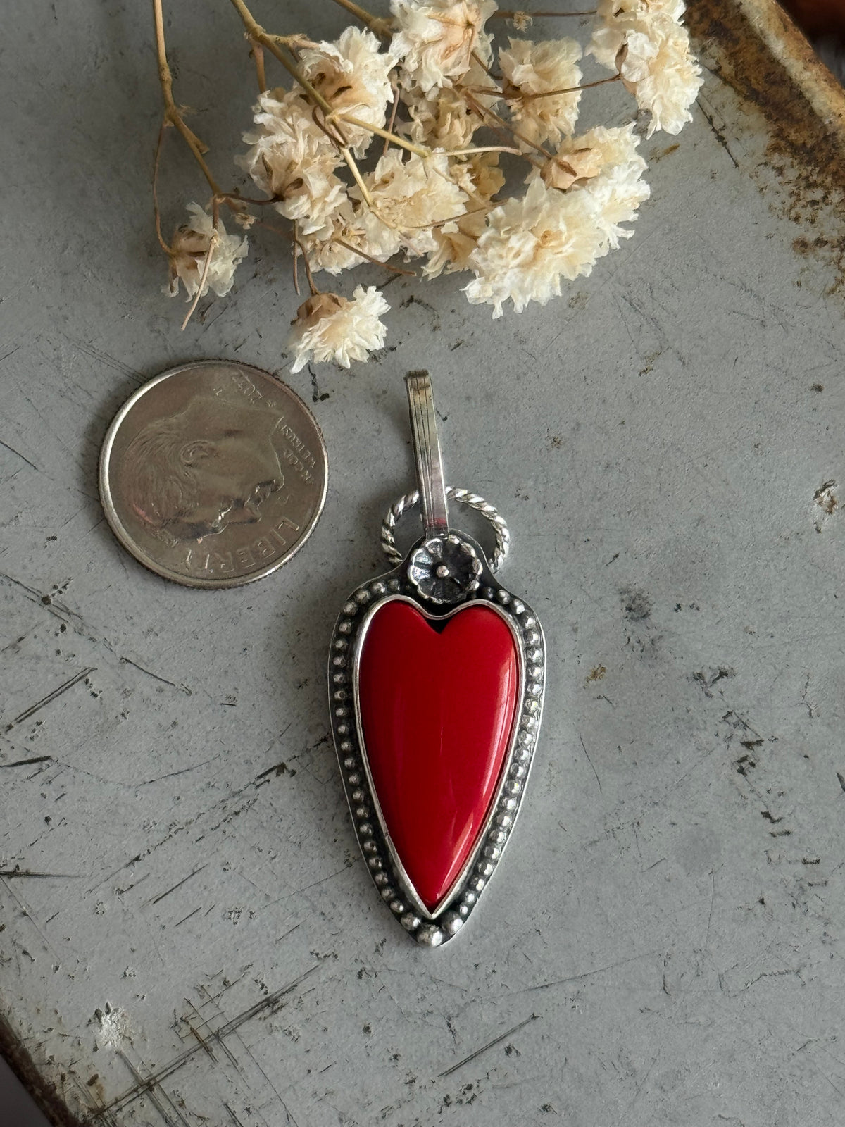 Rosarita sterling heart pendant