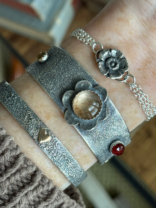 Blooming Rutilated Quartz Sterling cuff