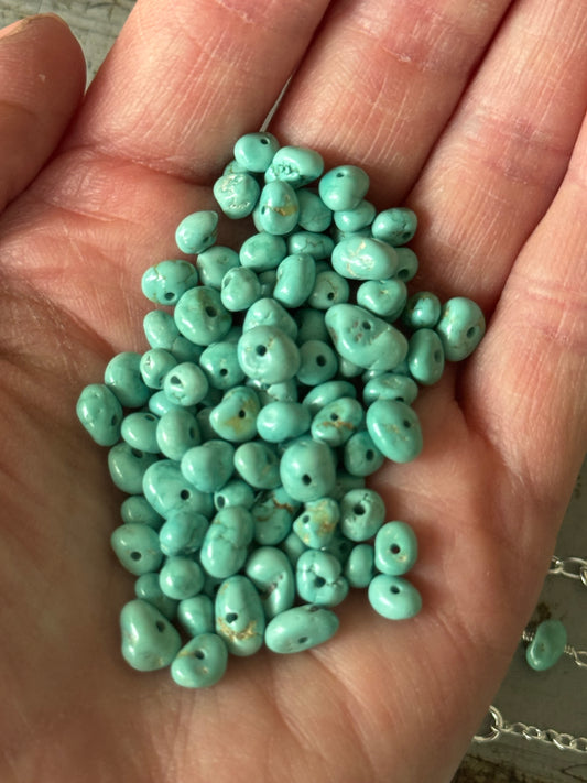 Made to Order Sterling Turquoise hand wired necklace only (pendant sold separately)