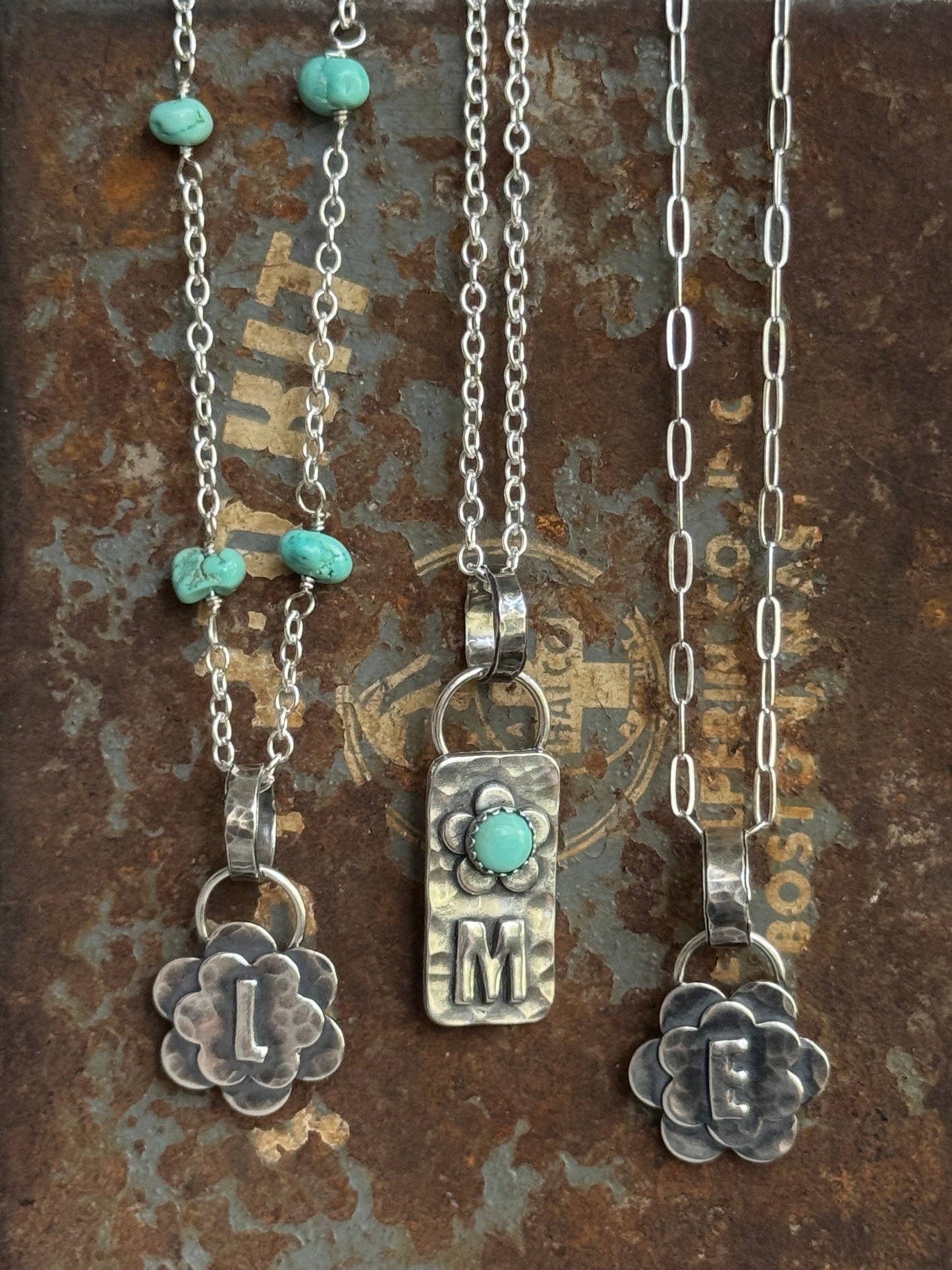Made to Order Sterling Turquoise hand wired necklace only (pendant sold separately)