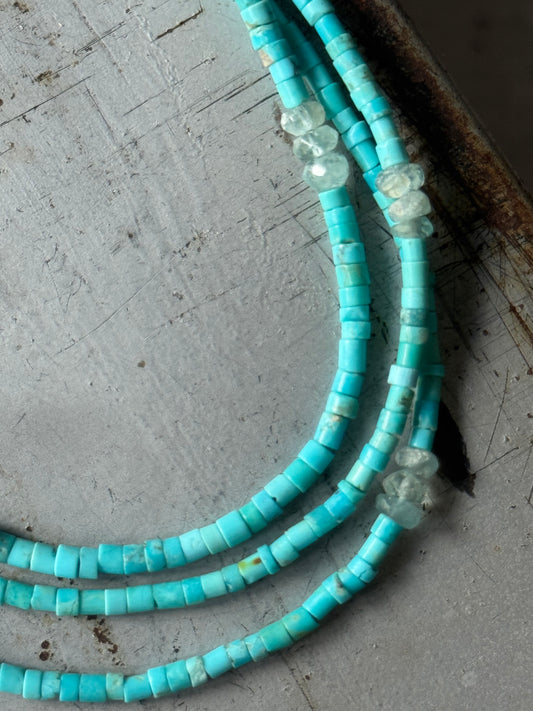 Kingman Turquoise + Gemstone sterling necklace