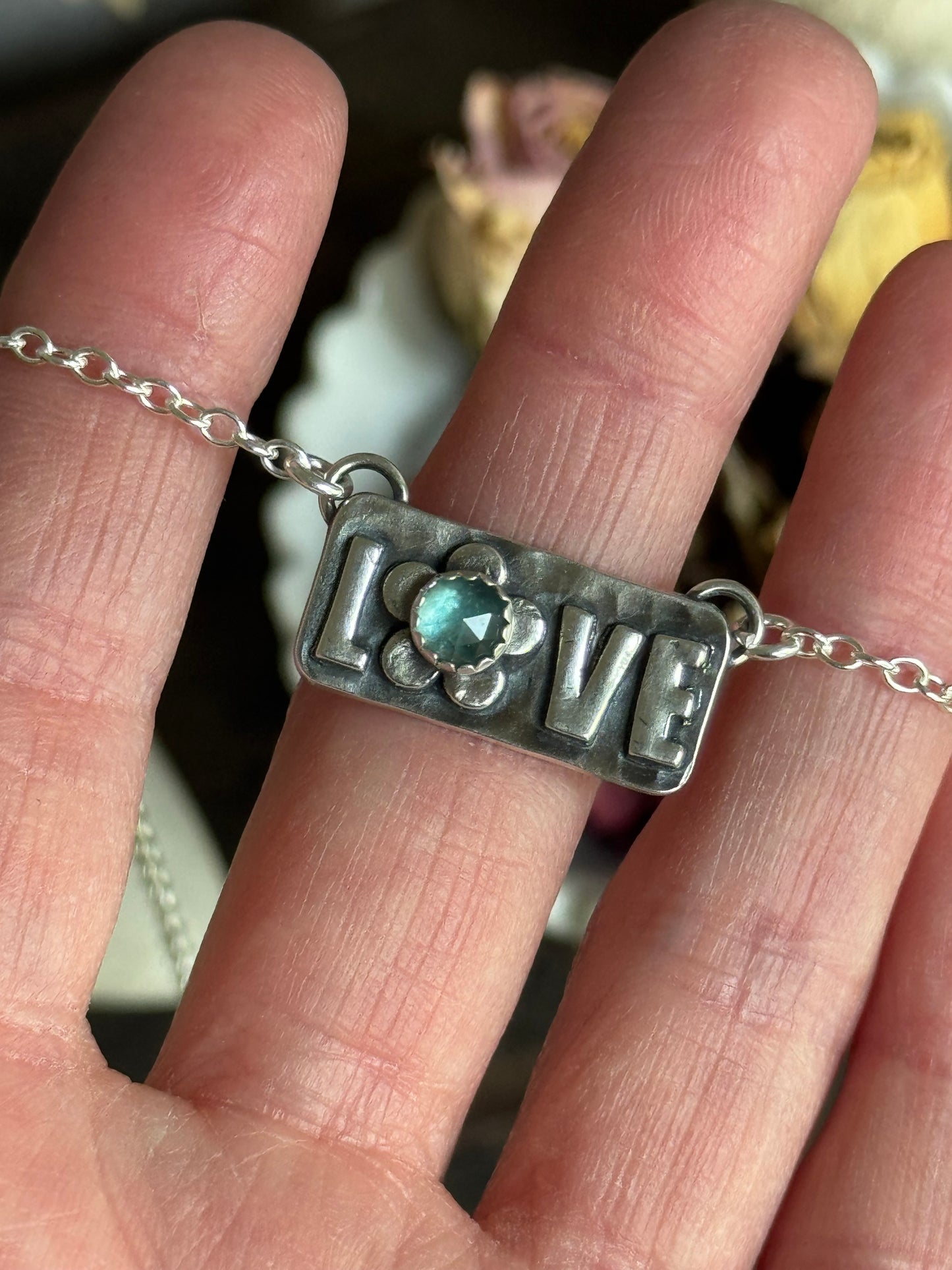 Love necklace with Teal Kyanite