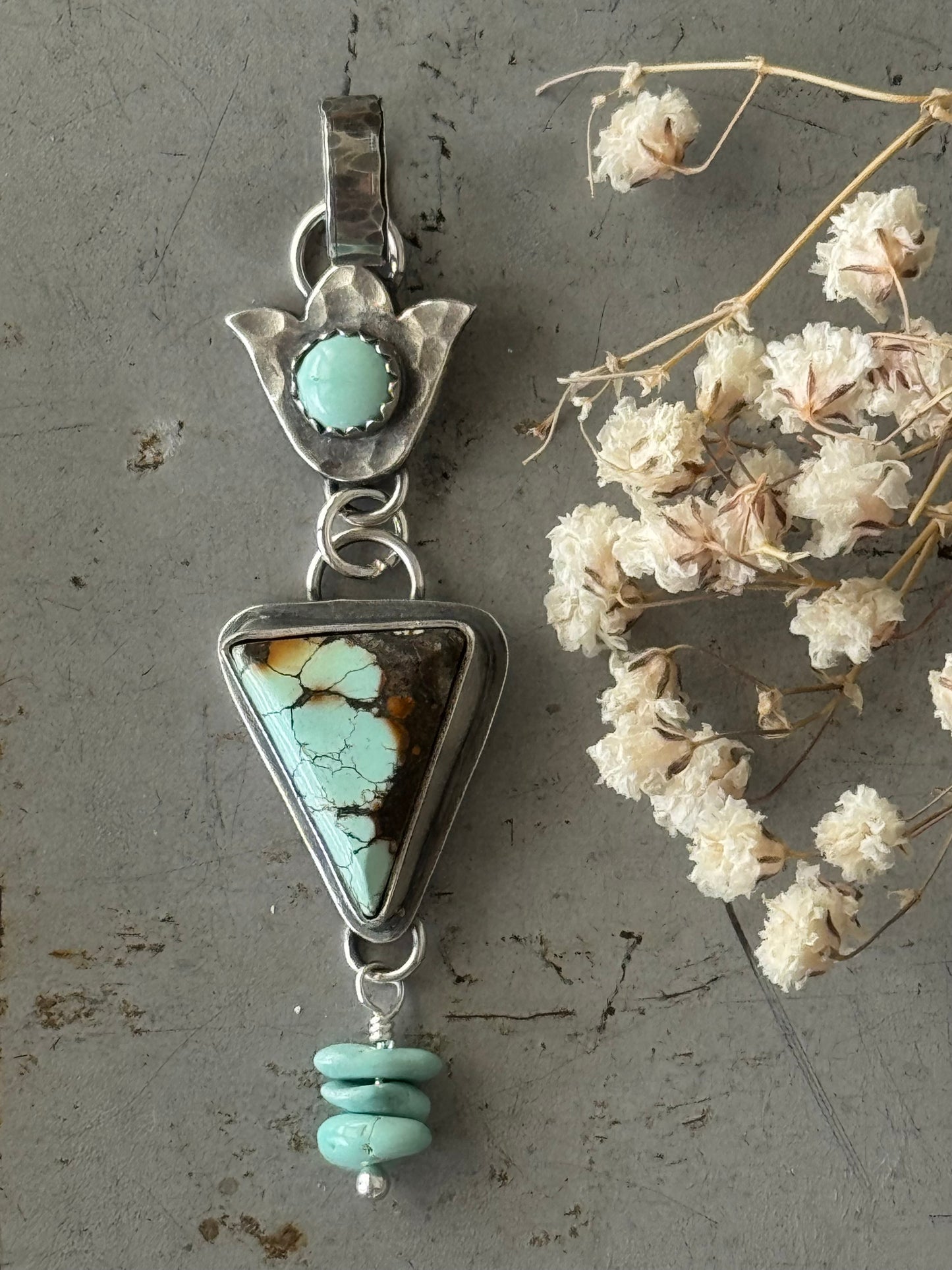 Treasure Mountain Turquoise sterling pendant