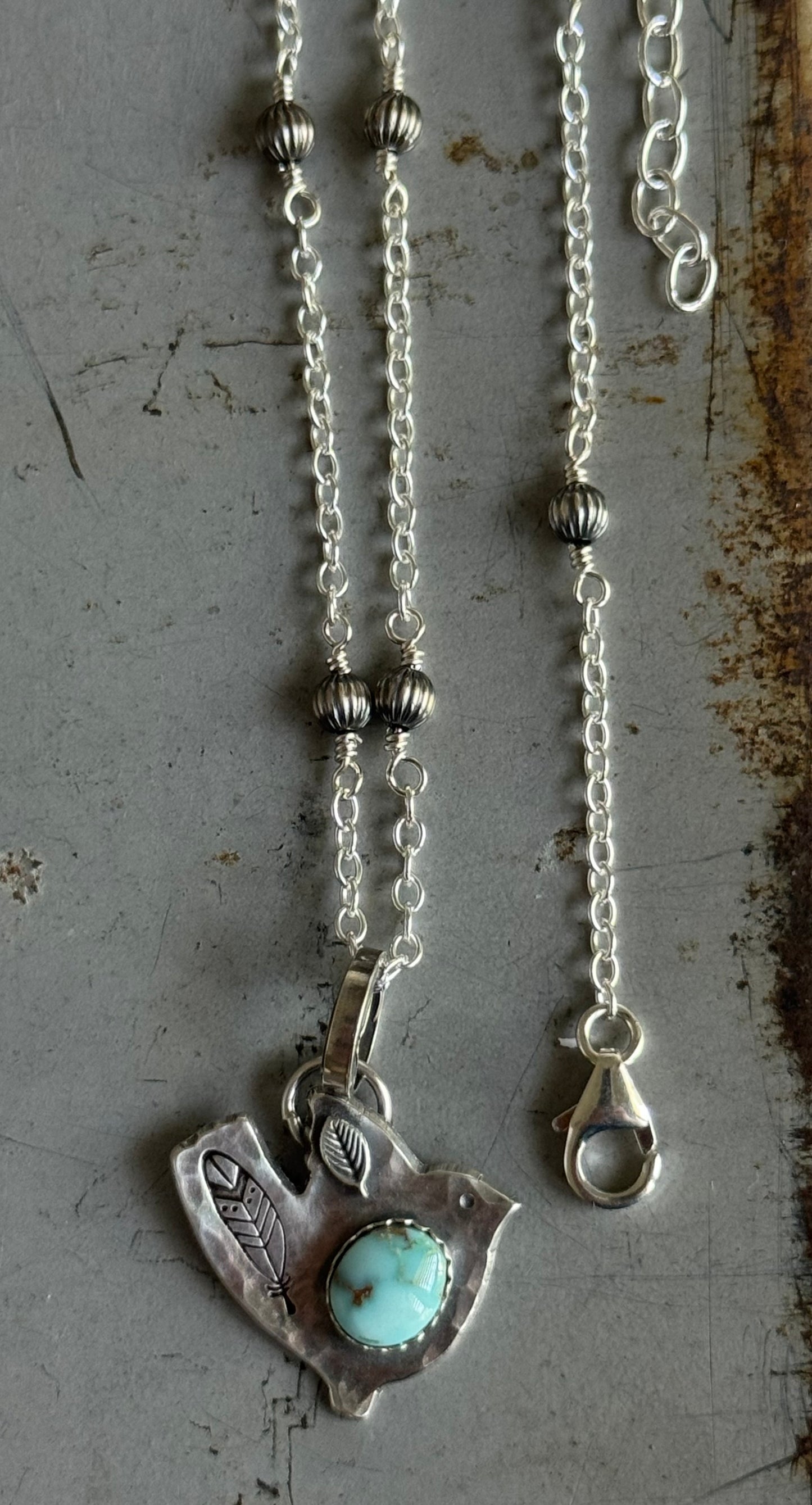 Dry Creek Birdie sterling beaded necklace