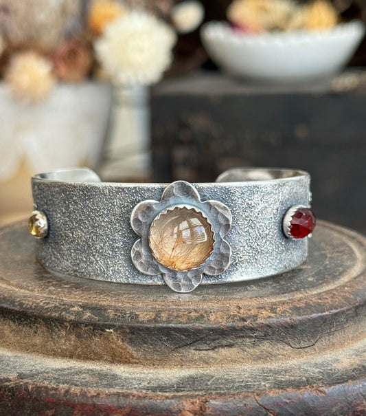 Blooming Rutilated Quartz Sterling cuff