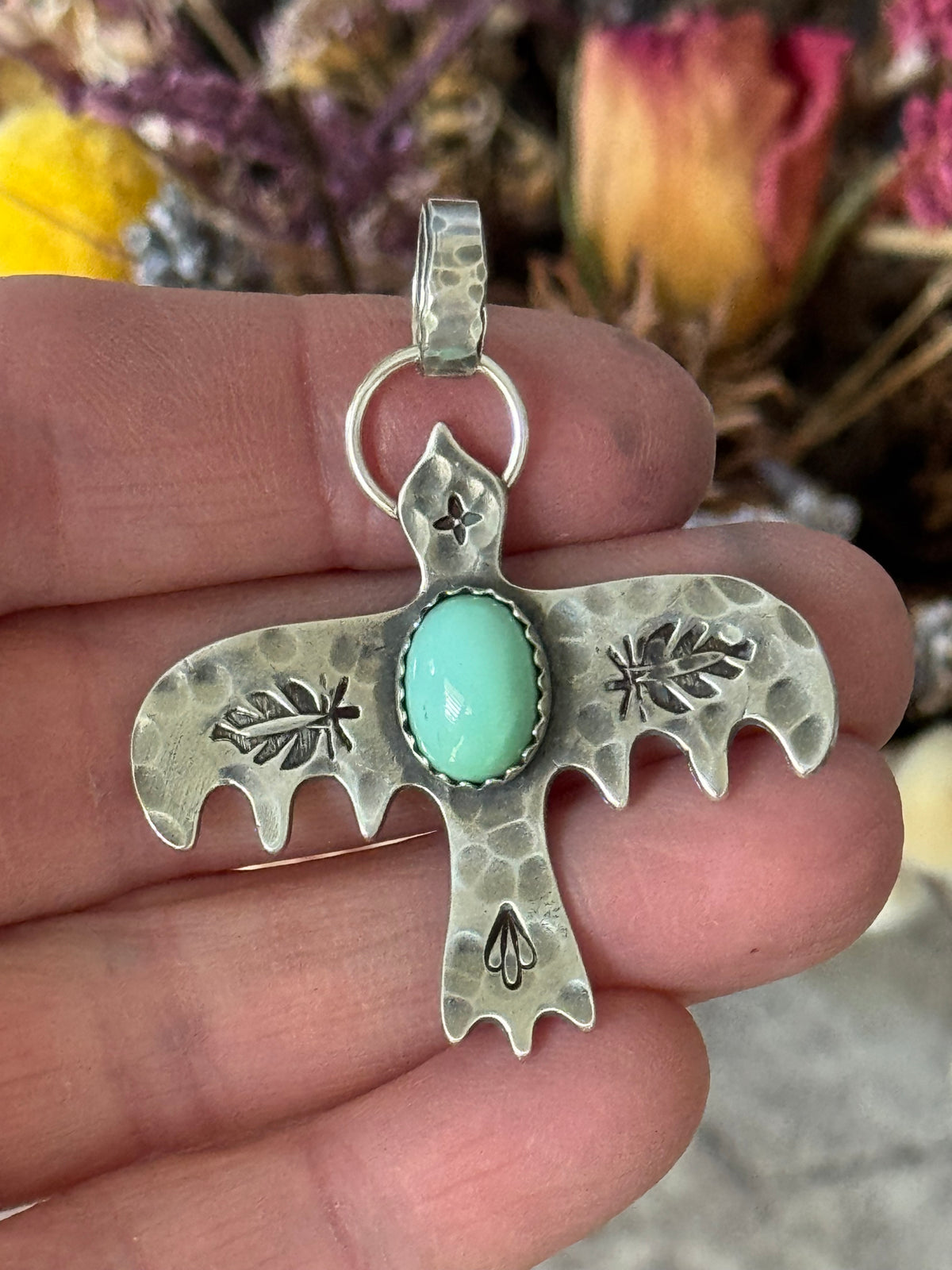 Aztec Turquoise Aztec Turquoise sterling bird pendant – angelicwhimsey