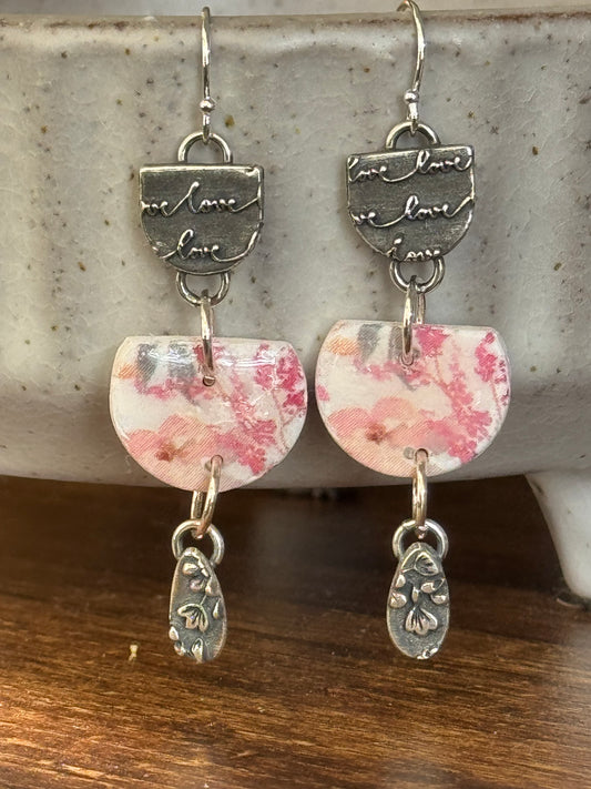 Love spring flower earrings