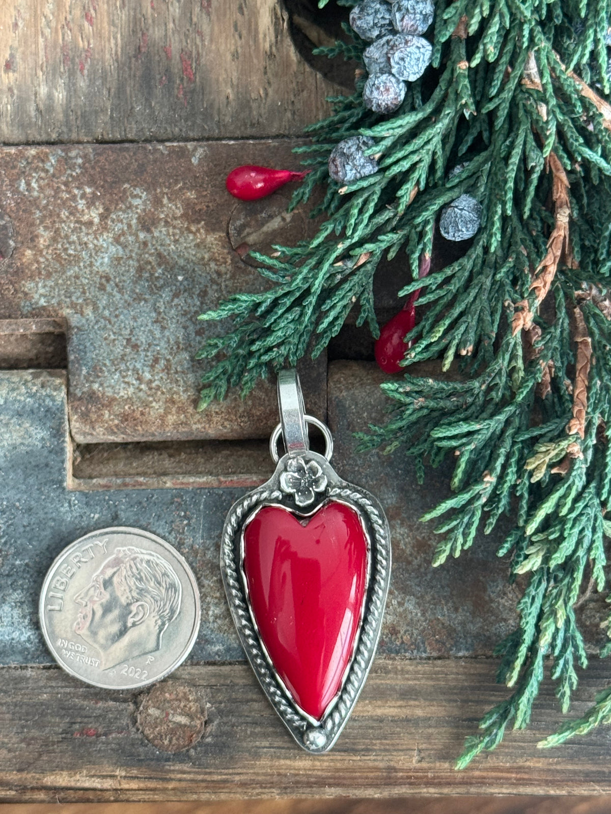 Rosarita sterling heart pendant
