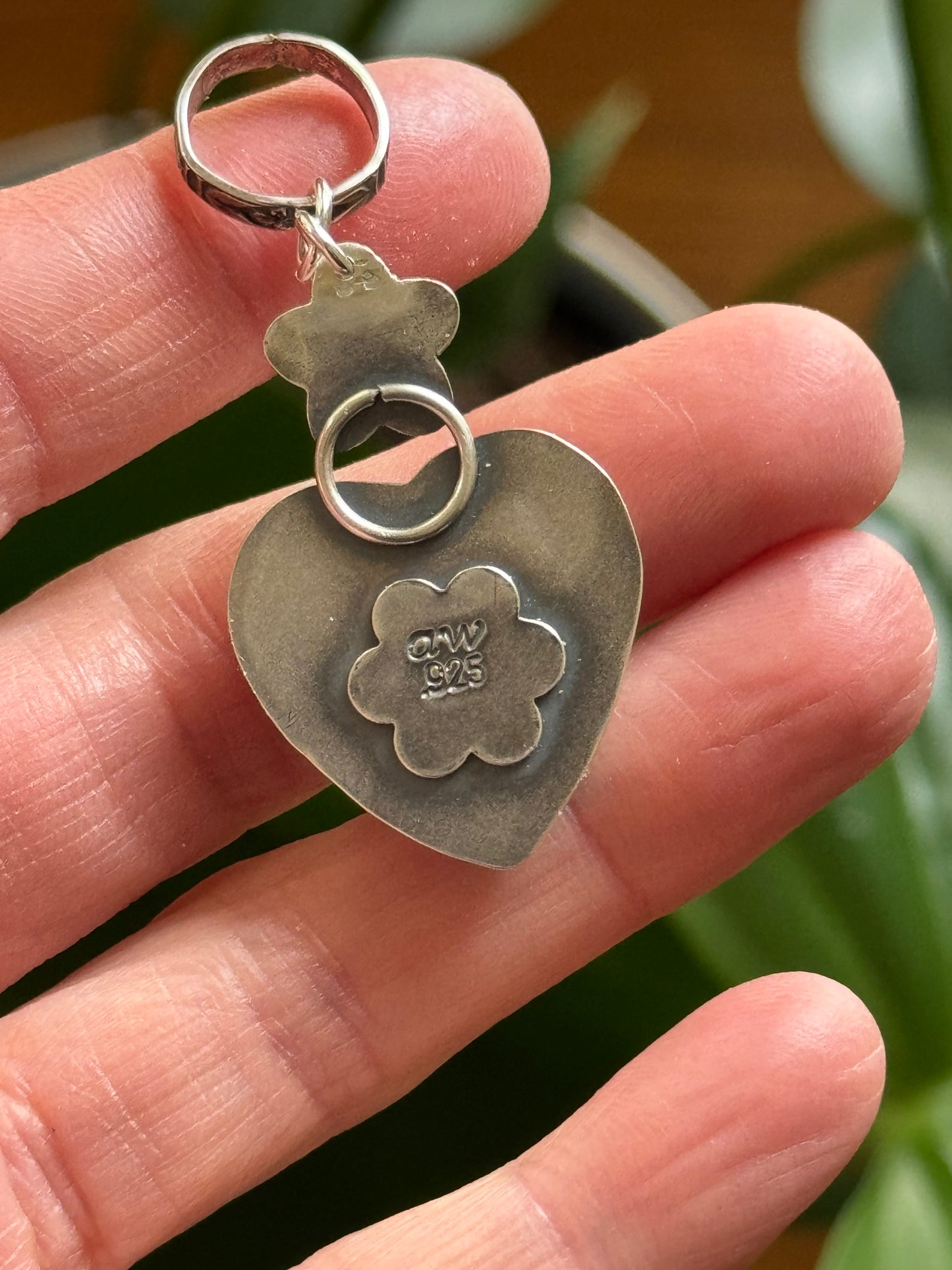 Kingman Turquoise sterling heart pendant