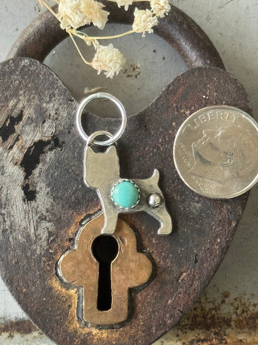 Dog charm with Kingman Turquoise