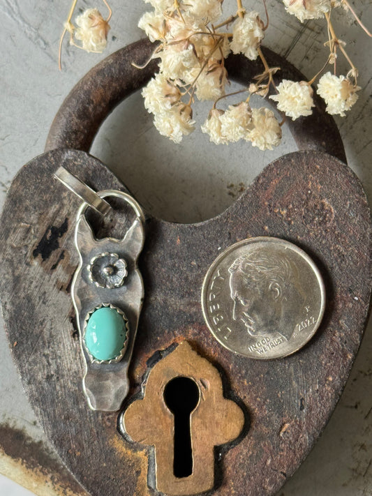 Aztec Turquoise sterling horse pendant