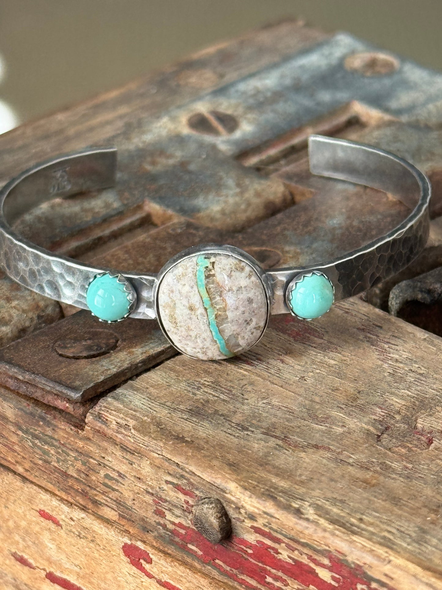 Stone Mountain Turquoise sterling cuff