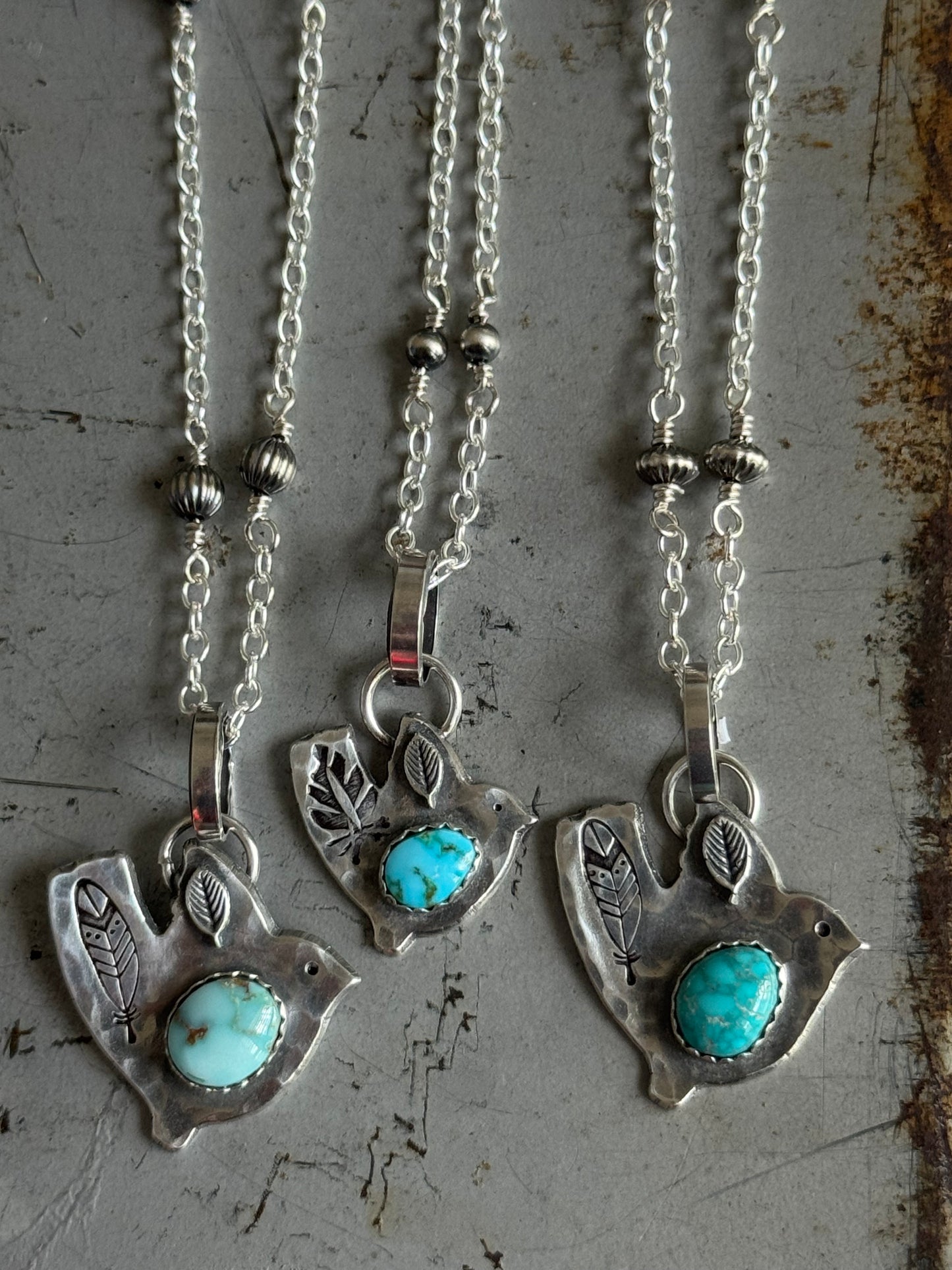 Dry Creek Birdie sterling beaded necklace