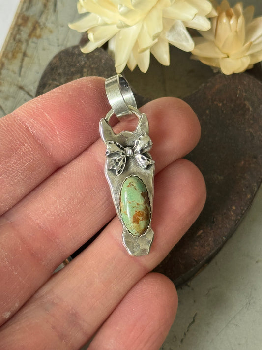 Horse Sterling pendant with Kingman Turquoise