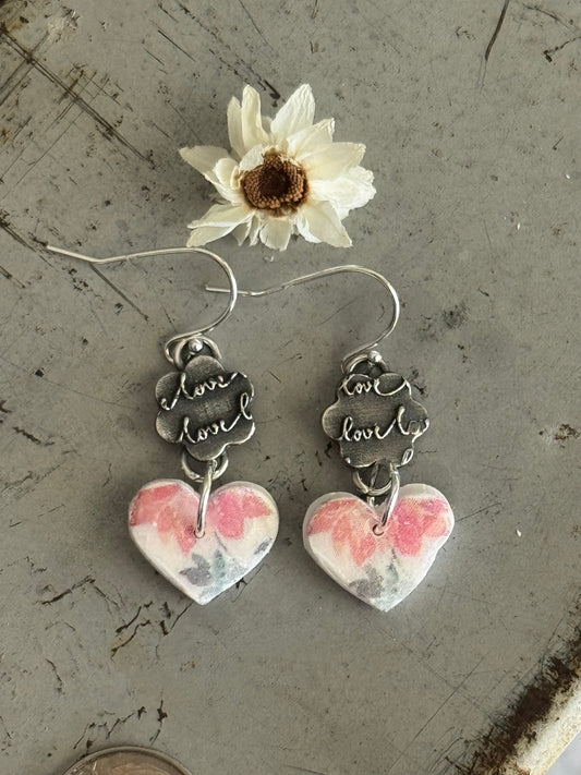 Love spring flower earrings