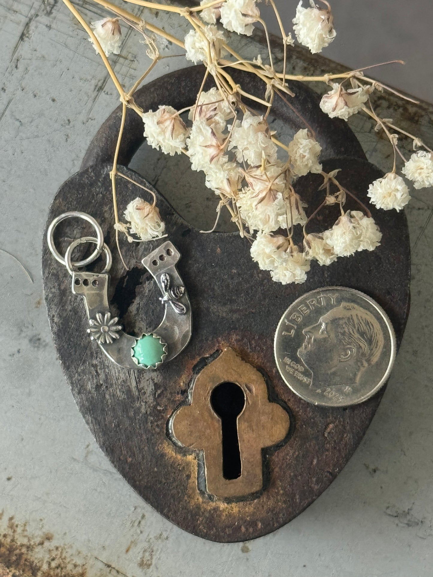 Kingman Turquoise Sterling Horseshoe pendant