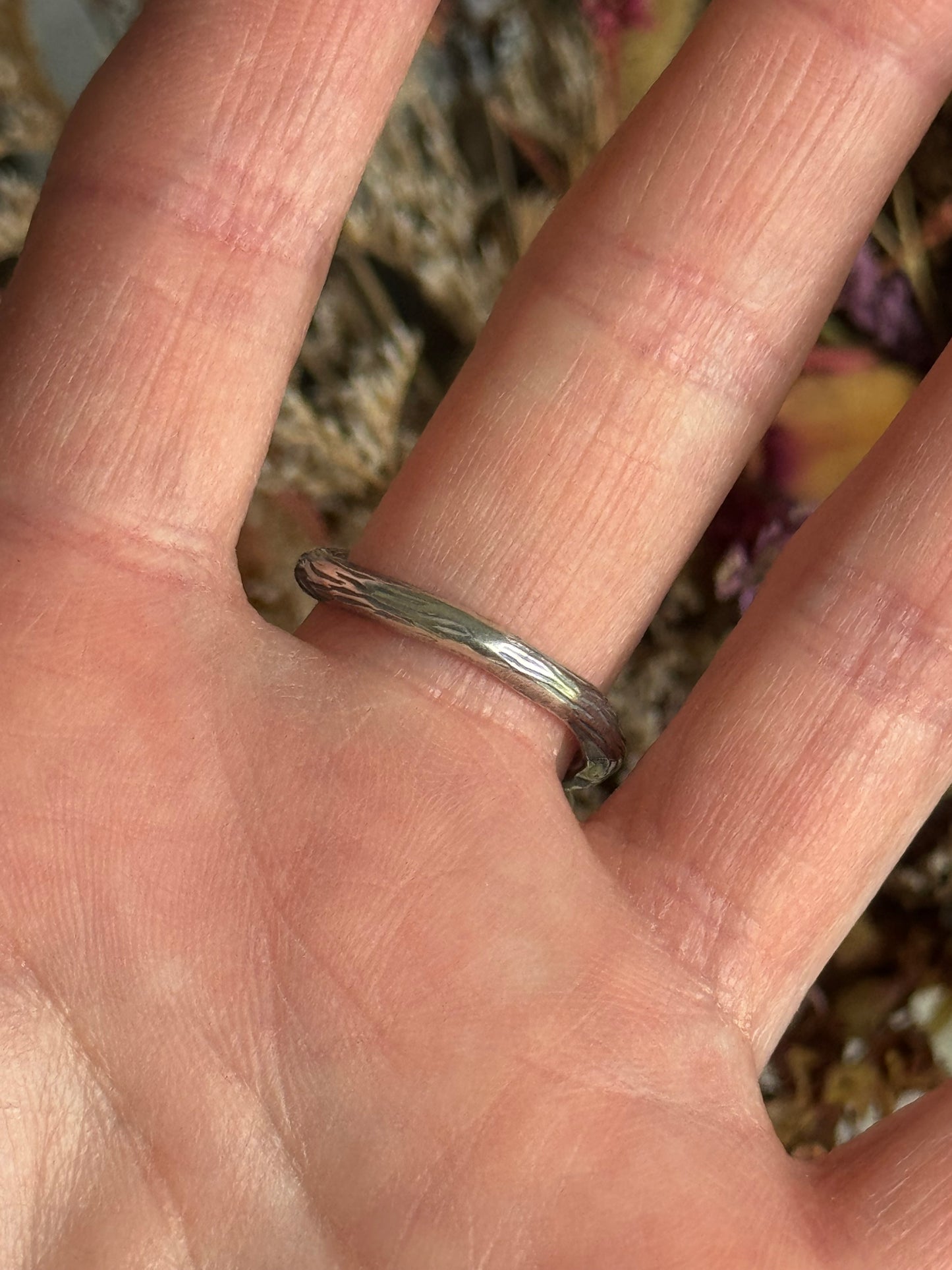 Twig wrap around sterling ring with #8 Turquoise