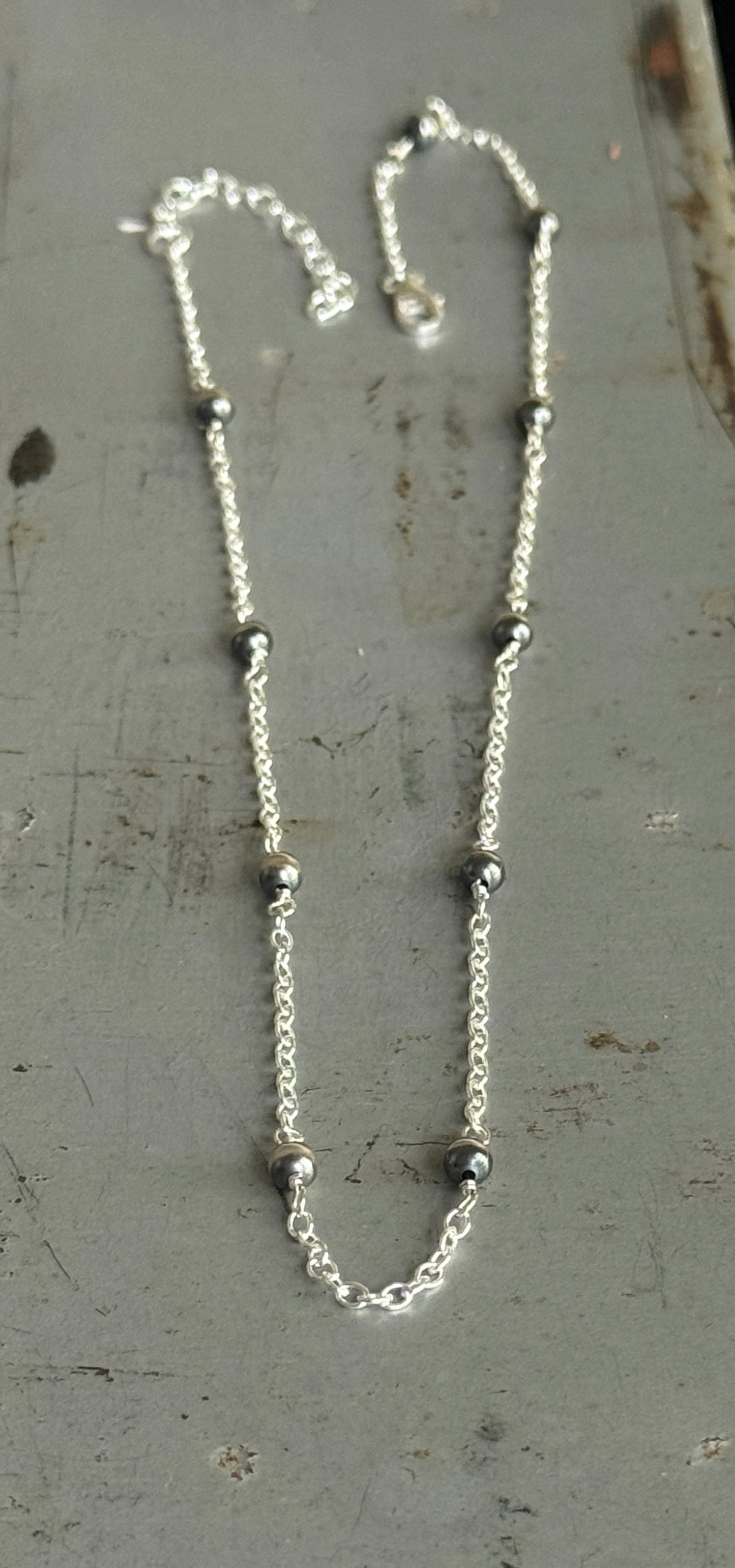 Made to Order Sterling hand wired Desert Pearl necklace only (pendant sold separately)