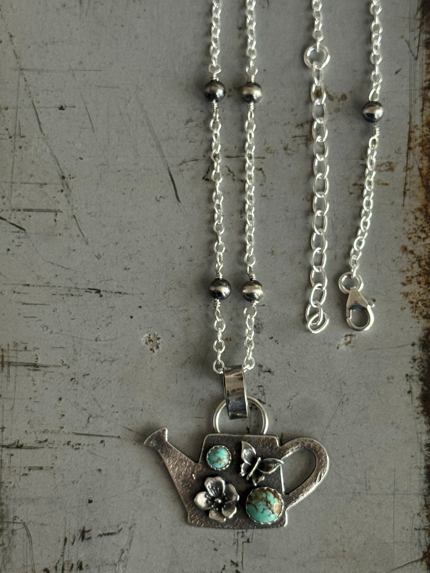 Made to Order Sterling hand wired Desert Pearl necklace only (pendant sold separately)