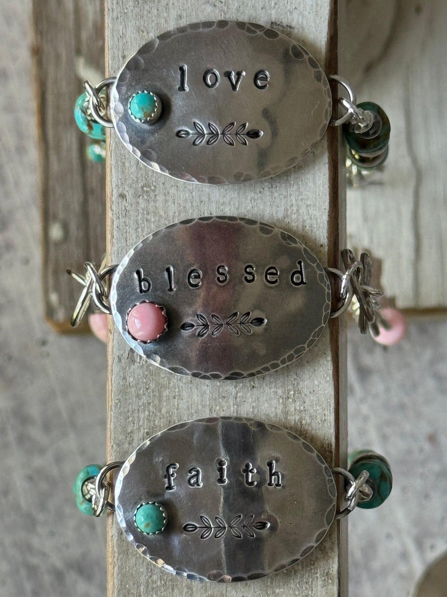 Blessed sterling and Queen Conch adjustable bracelet