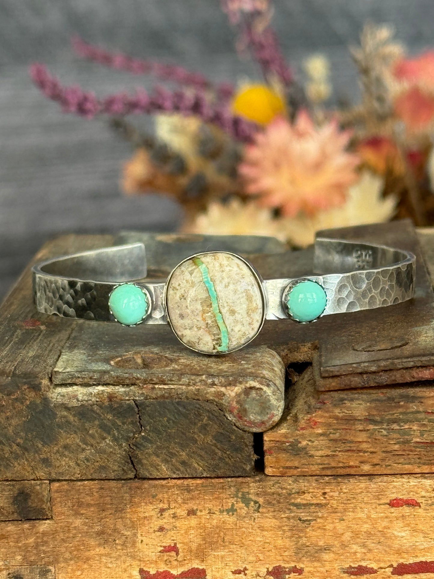 Stone Mountain Turquoise sterling cuff