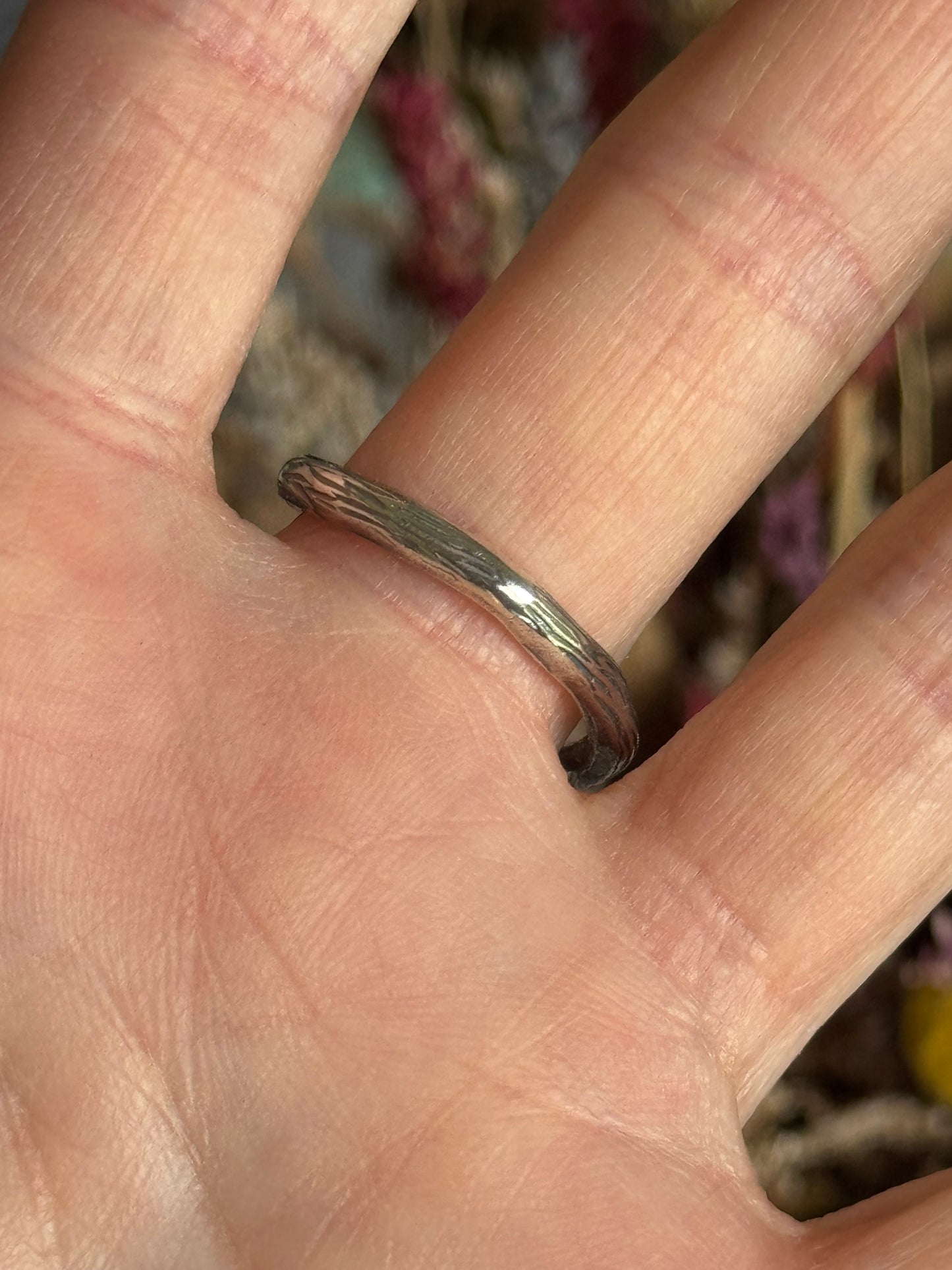 Twig wrap around sterling ring with Dry Creek Turquoise