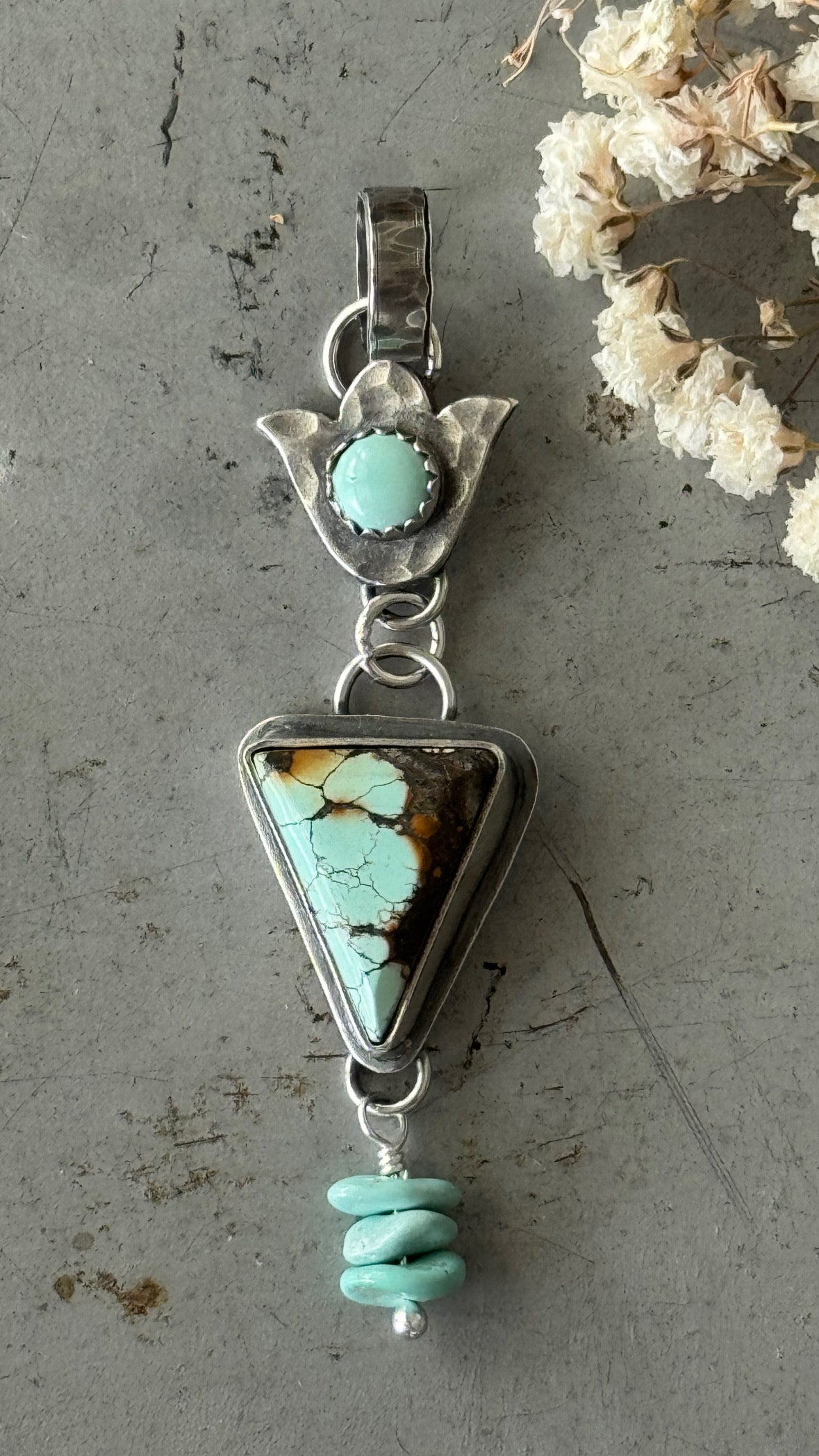 Treasure Mountain Turquoise sterling pendant