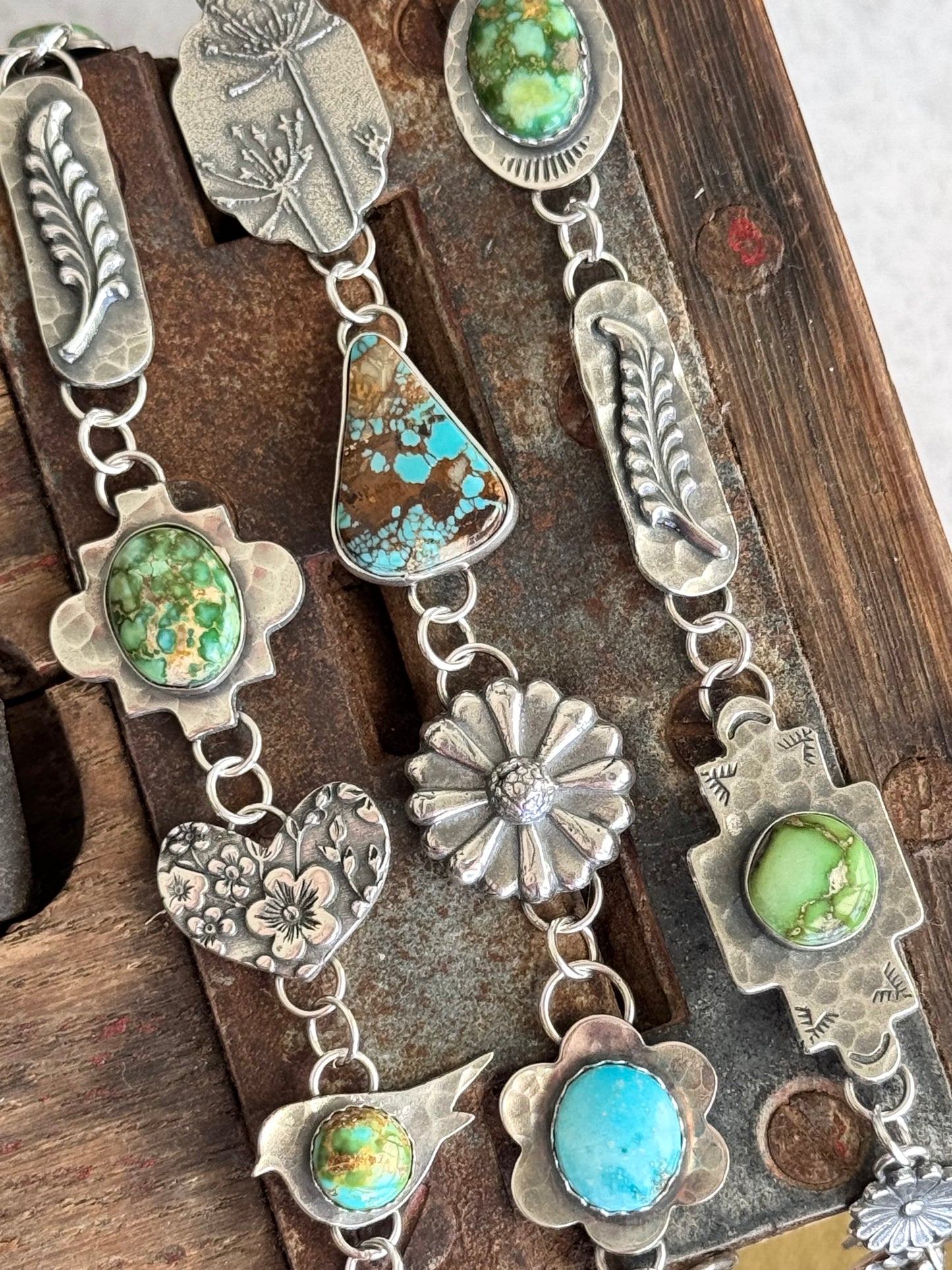 Royston Turquoise sterling wishing flower bracelet