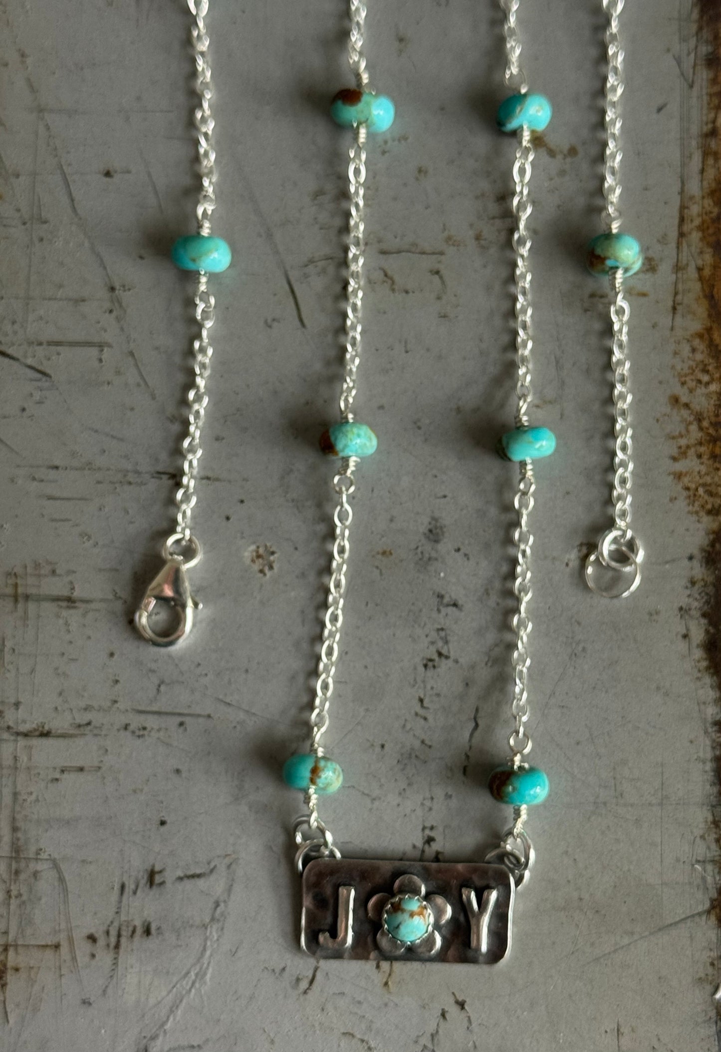 Kingman Turquoise sterling Joy necklace