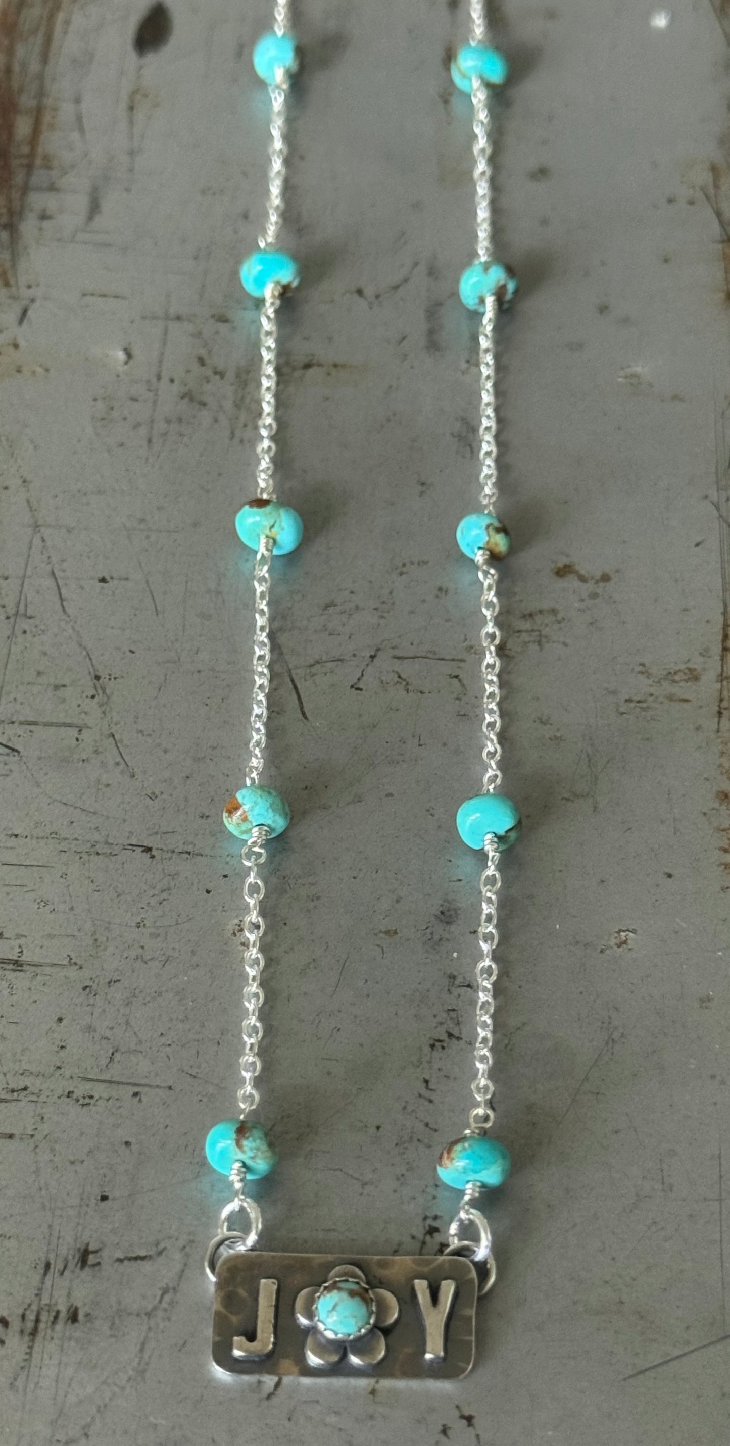 Kingman Turquoise sterling Joy necklace