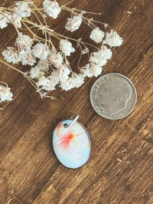 Flower Oval Enamel Charm