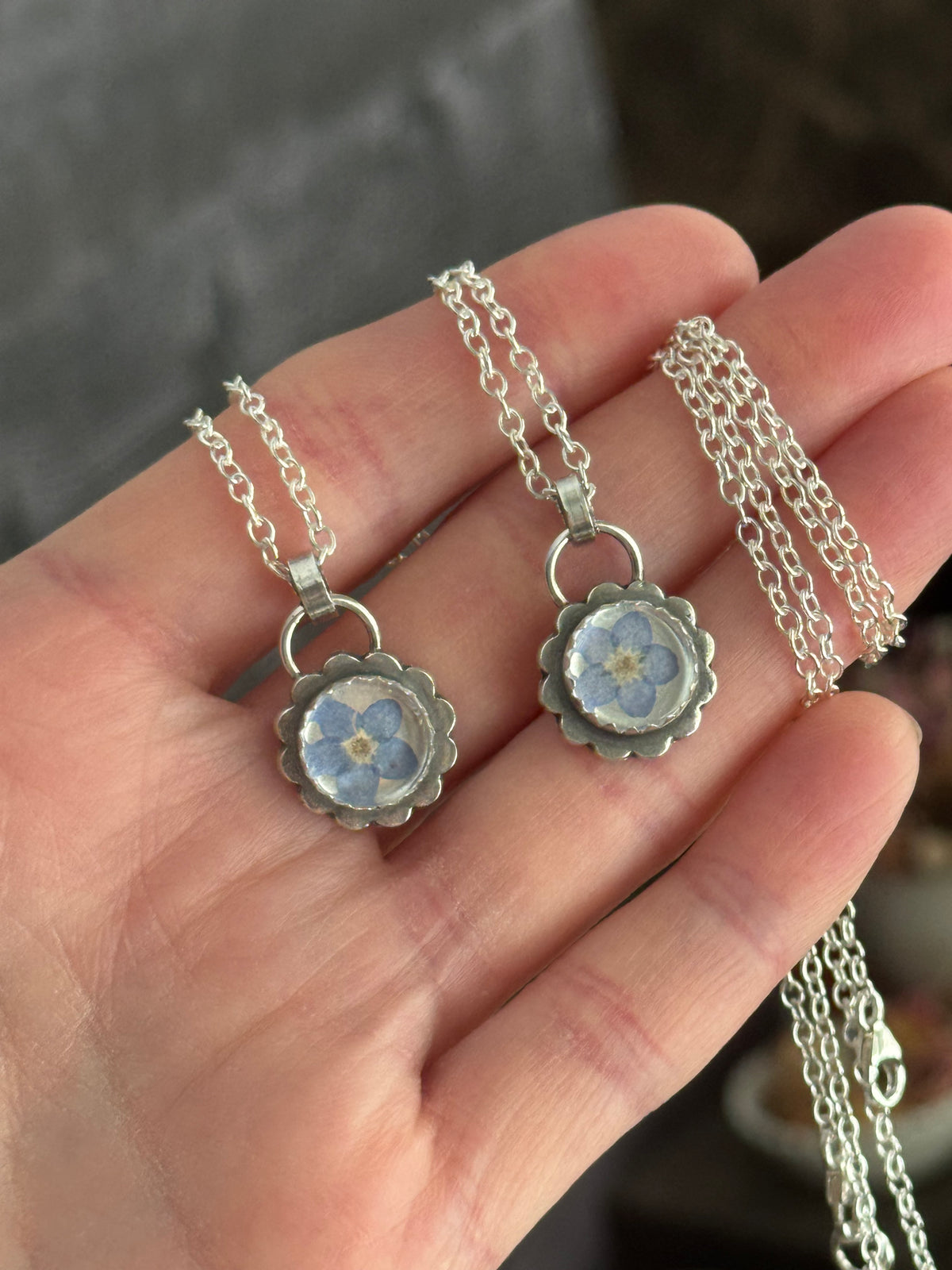 Made to Order: Forget me Not sterling necklace