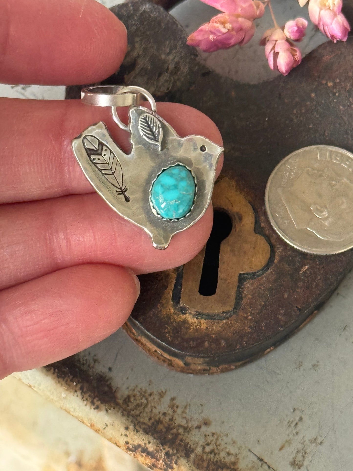Birdie Sonoran Gold Turquoise pendant (only)
