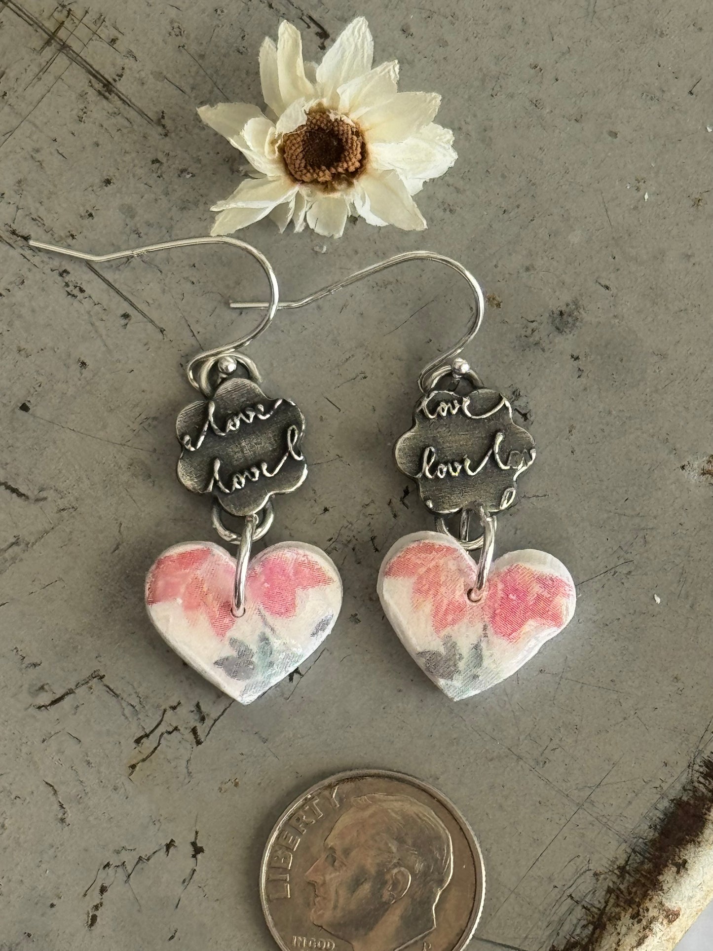 Love spring flower earrings