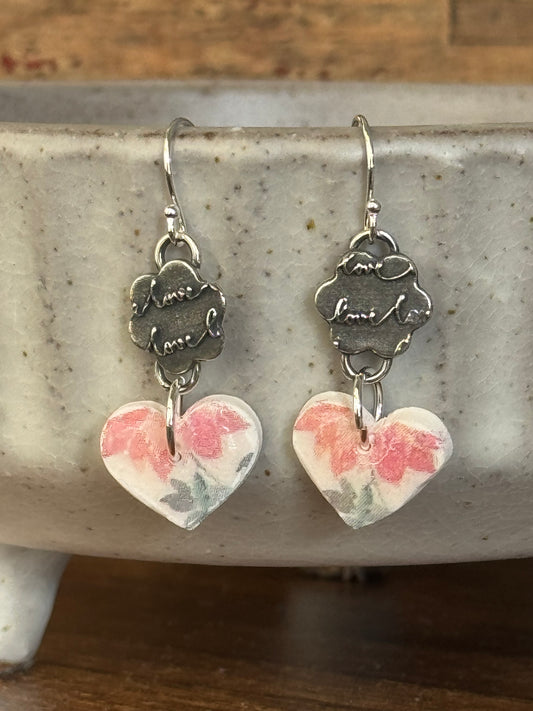Love spring flower earrings