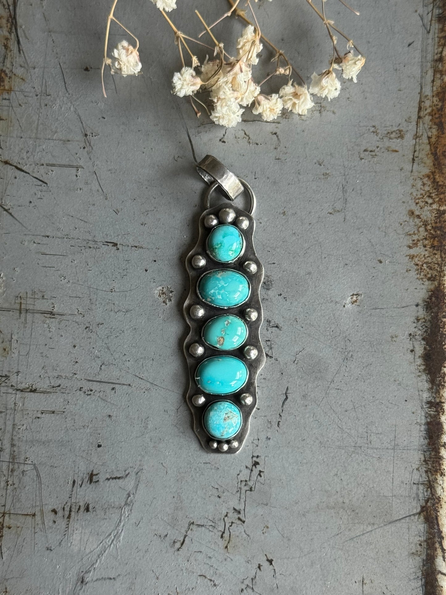 Lone Mountain Turquoise sterling pendant only (necklace sold separately)
