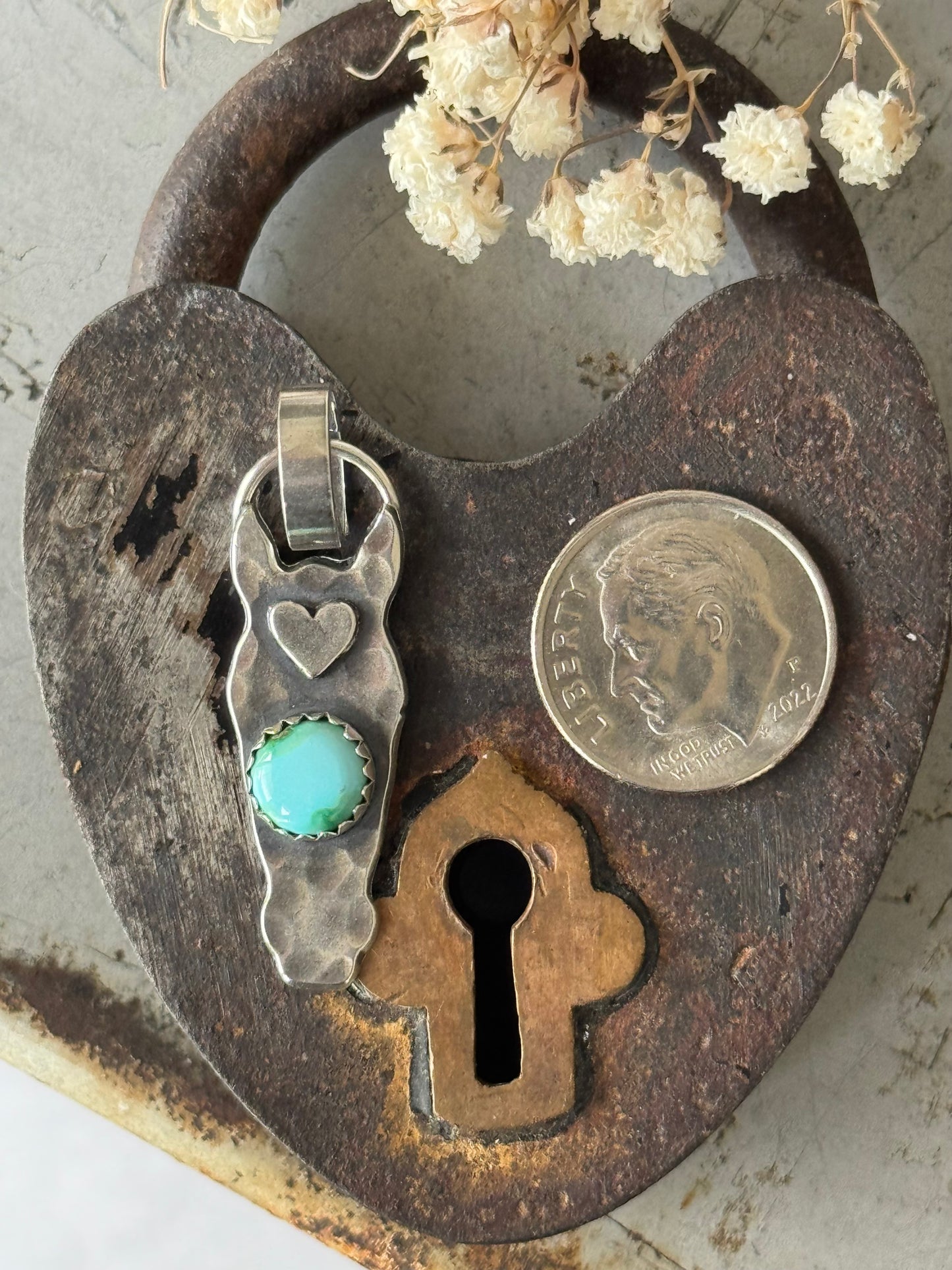 Sonoran Gold Turquoise sterling horse pendant