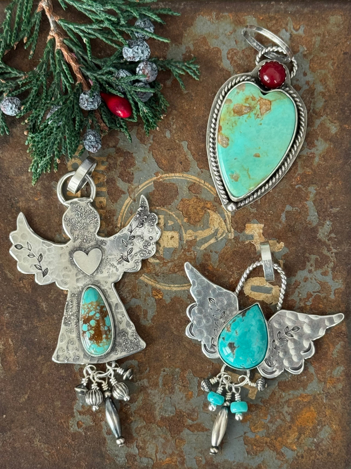 Royston Turquoise Sterling Wing  pendant