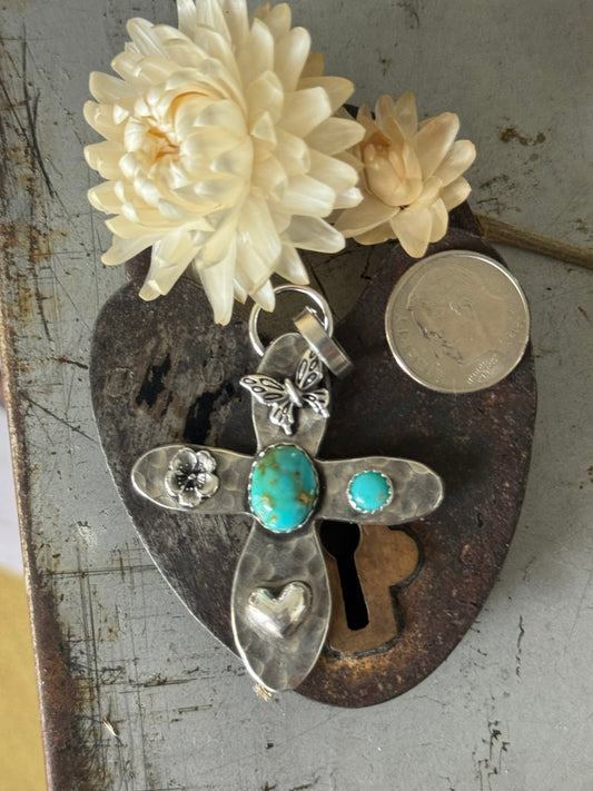 Large Sonoran Gold sterling cross pendant
