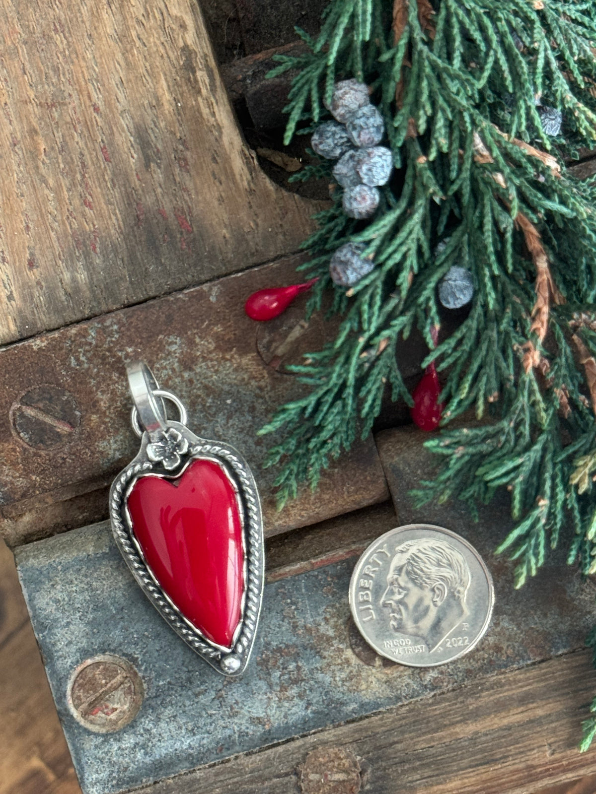 Rosarita sterling heart pendant
