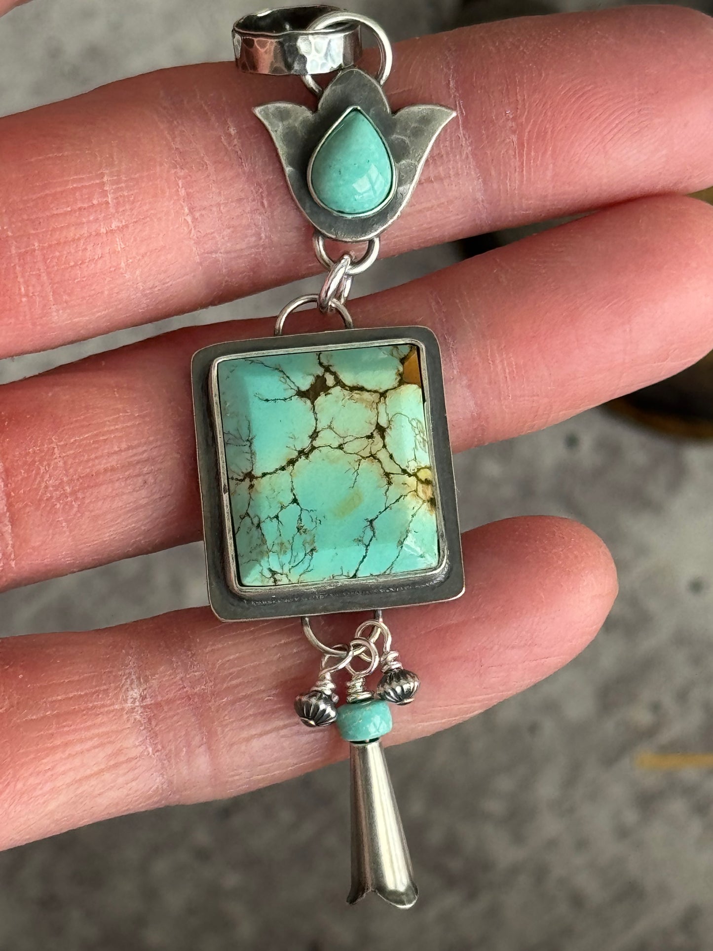 Treasure Mountain Turquoise sterling pendant only