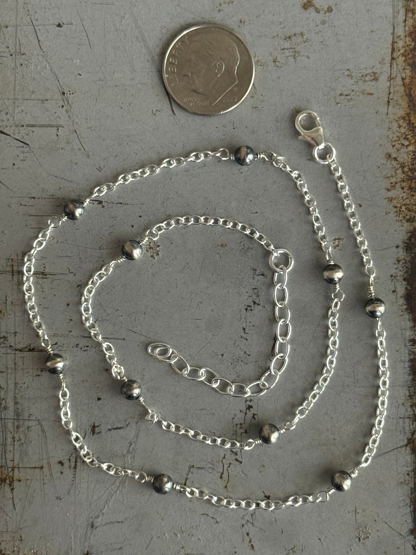 Made to Order Sterling hand wired Desert Pearl necklace only (pendant sold separately)