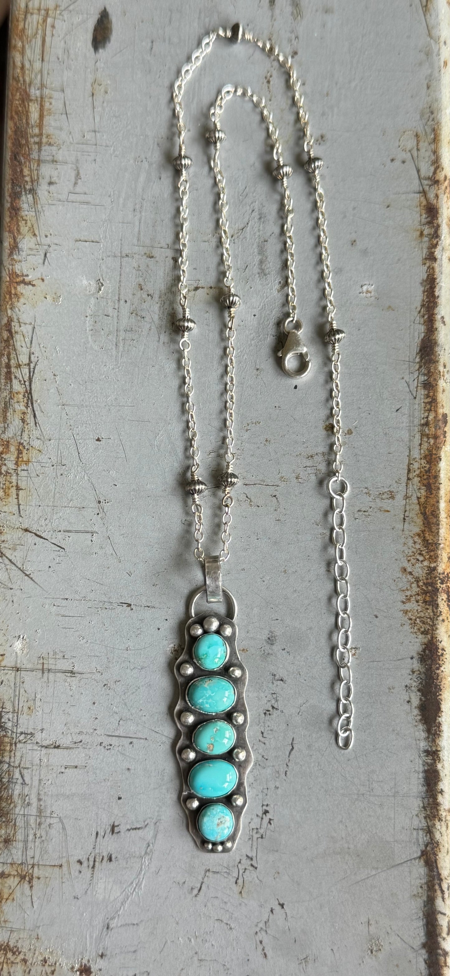 Lone Mountain Turquoise sterling pendant only (necklace sold separately)
