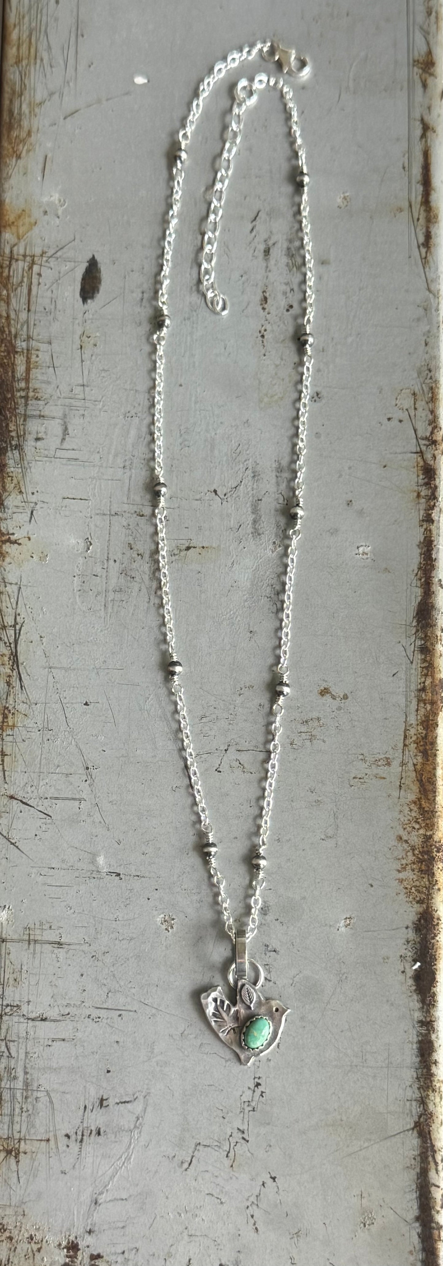 Lone Mountain Birdie sterling beaded necklace